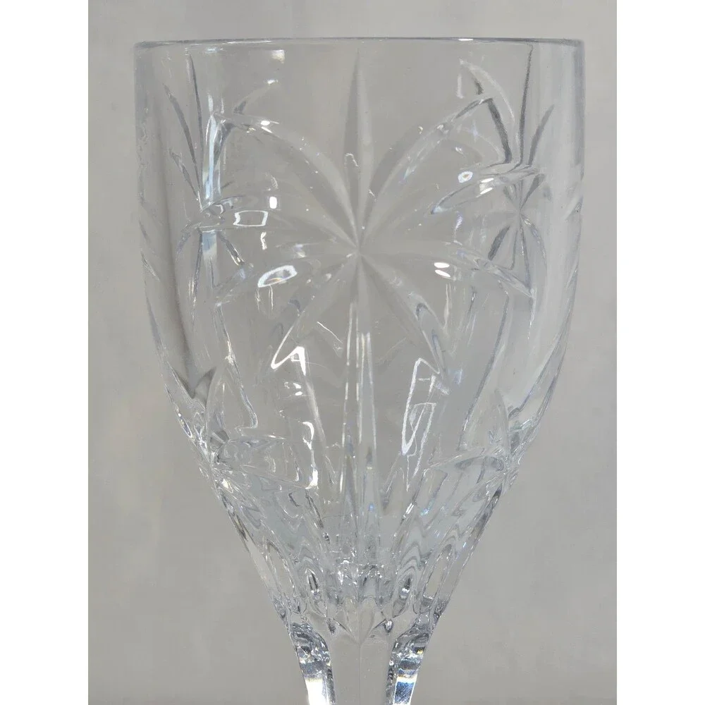 Godinger Shannon Crystal South Beach PALM TREE Wine Water Goblet Glass